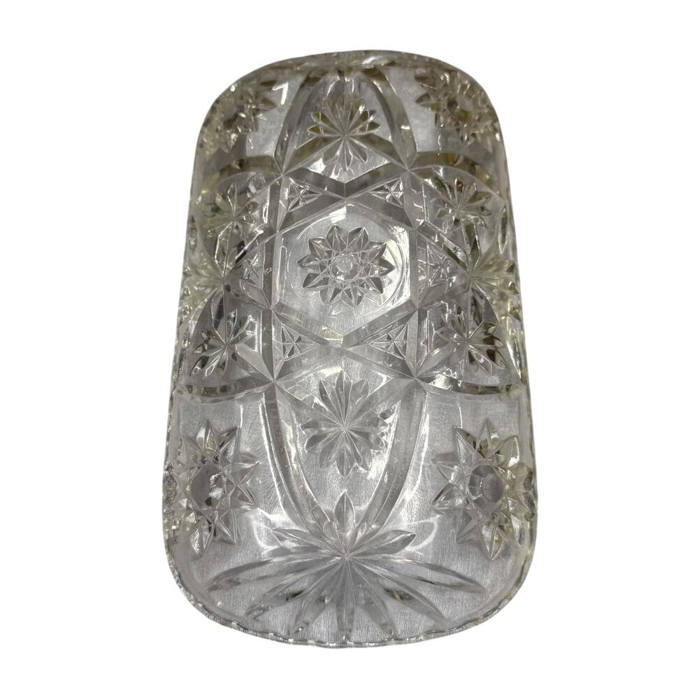 Vintage Pressed Glass Starburst Hobstar Rectangular Serving Tray EAPG - Picture 2 of 6